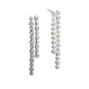 PARTY, restikker i sterling sllv med 2 rkker af flotte zirkonia i bezel fatning.