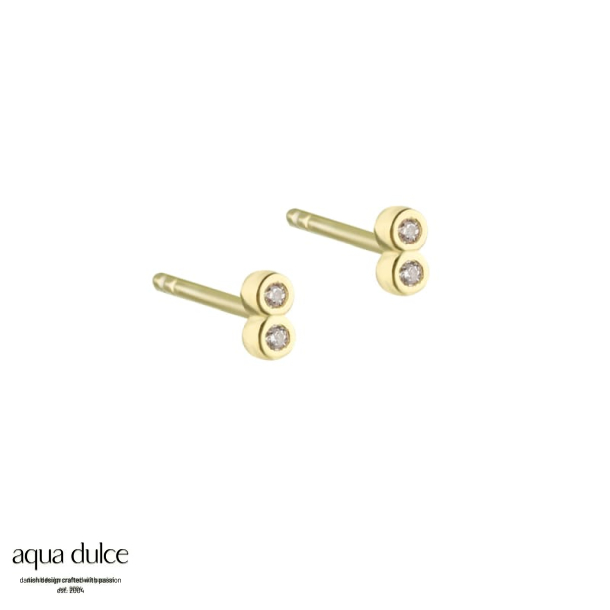 TINY CLEAR EARSTUD | GOLDEN