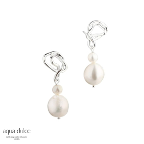 CURLY PEARL EARSTUD | SILVER