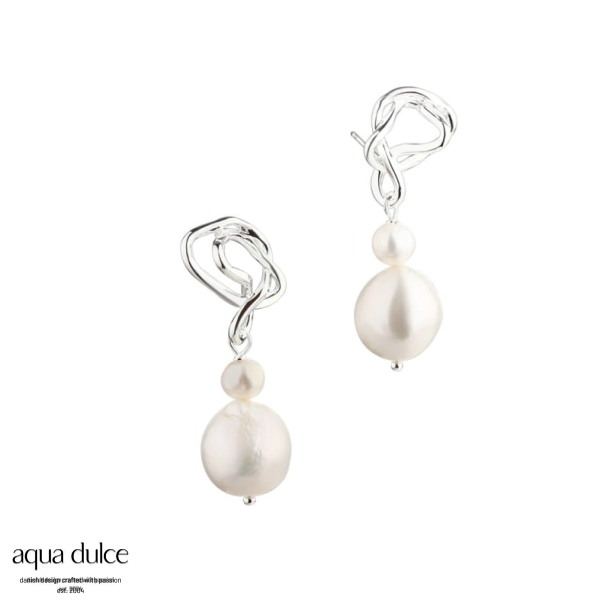 CURLY PEARL EARSTUD | SILVER