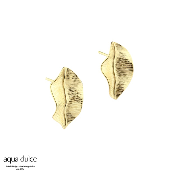 CHERRY LEAF BIG EARSTUD | GOLDEN