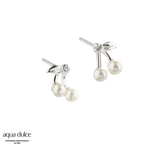CHERRY PEARL EARSTUD | SILVER