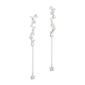 BAGUETTE LOVE, restikker i sterling slv med flotte klare baguette zirkonia.