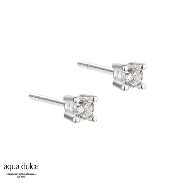 MINI KAYA WHITE EARSTUD | SILVER