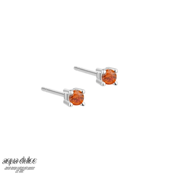 MINI KAYA ORANGE EARSTUD | SILVER