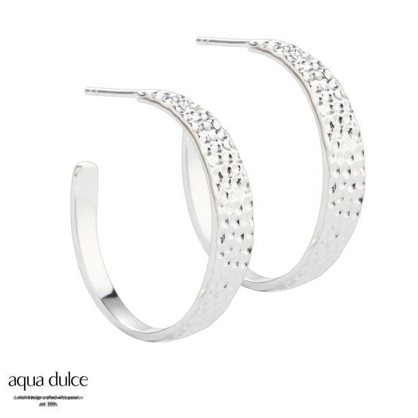BIG RUFFLE HOOP 30 MM | SILVER