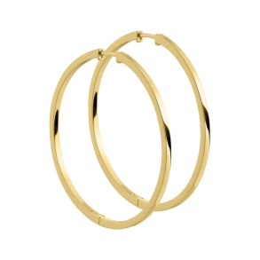 Margot - 35 mm. creoler i shiny forgyldt sterling slv med click ls.