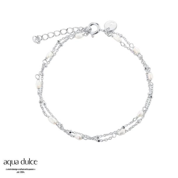 RICE DOT DOUBLE BRACELET  | SILVER