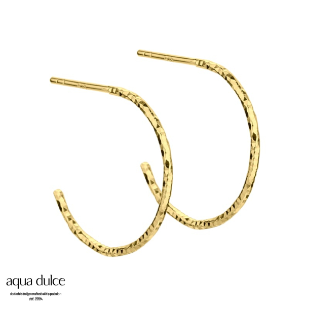 DIAMOND CUT HOOP 20 MM. | GOLDEN