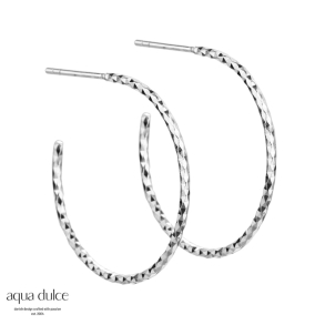 DIAMOND CUT HOOP 25 MM. | SILVER