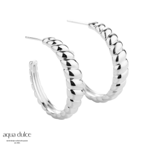 BIG SUKI, 30 mm. Creoler i sterling slv med snoninger