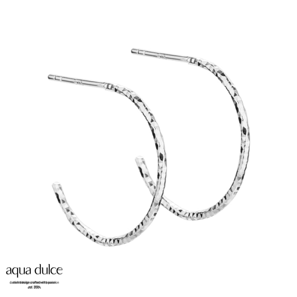 DIAMOND CUT HOOP 20 MM. | SILVER
