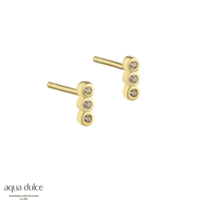 PETITE CLEAR, restikker i forgyldt sterling slv med 3 sm klare zirkonia.