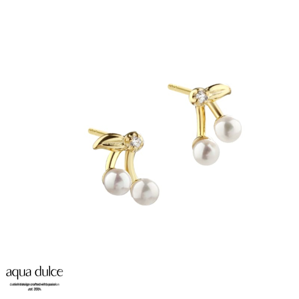 CHERRY PEARL EARSTUD | GOLDEN