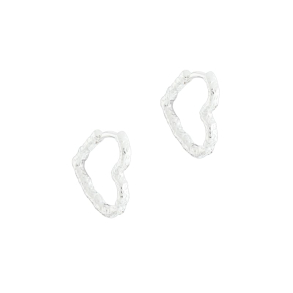 LOVE ME HEART HOOP | SILVER