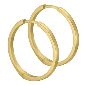 Malia, 25 mm. creoler i sandblst forgyldt sterling slv med klikls