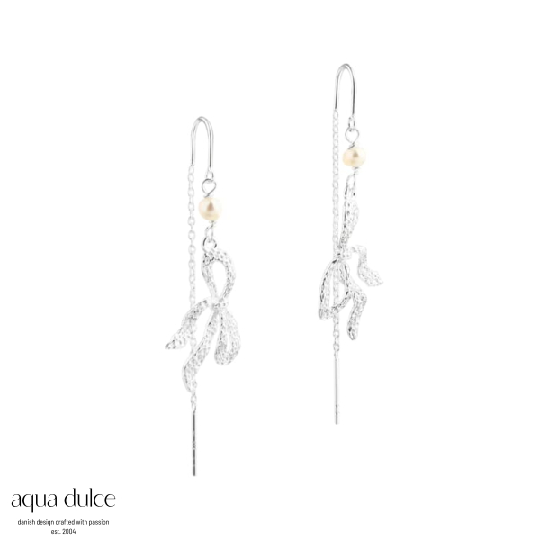 HANGING BOW EARTHREAD | SILVER