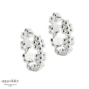 *LOTS OF FLOWERS HOOP MEDIUM | SILVER