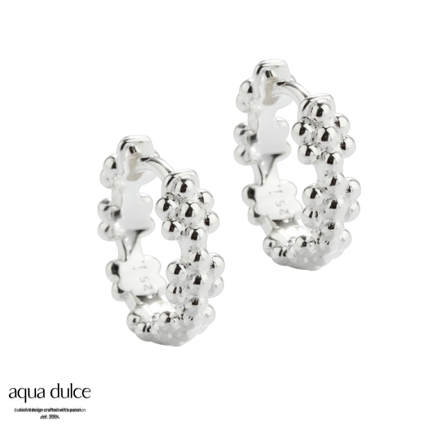 *LOTS OF FLOWERS HOOP MEDIUM | SILVER