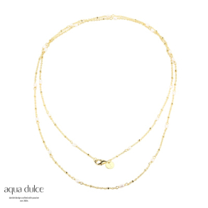 RICE DOTS LONG NECKLACE | GOLDEN