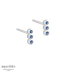 PETITE BLUE, restikker i sterling slv med 3 sm bl zirkonia.