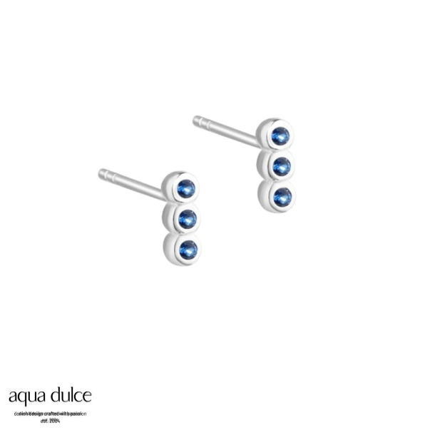 PETITE BLUE, restikker i sterling slv med 3 sm bl zirkonia.