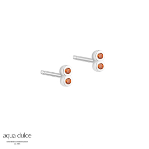 *TINY ORANGE, �restikker i sterling s�lv med 2 sm� orange zirkonia.