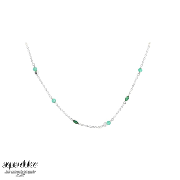 GREEN GARDEN NECKLACE | SILVER