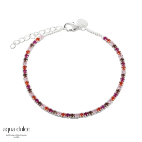 PINK TENNIS BRACELET | SILVER