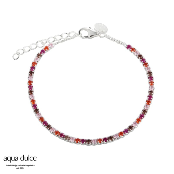 PINK TENNIS BRACELET | SILVER