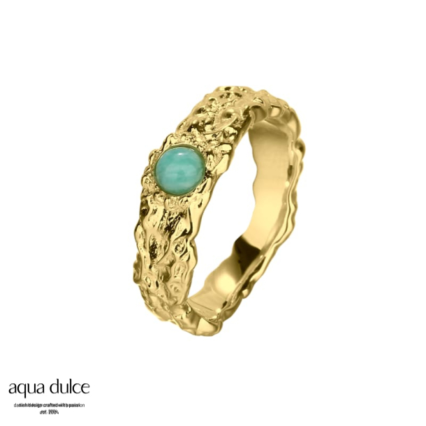 Ring | AMAZONIT MILA RING GOLD