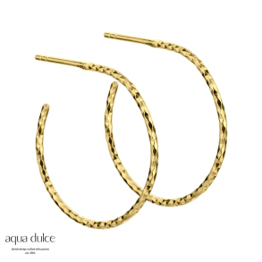 DIAMOND CUT HOOP 25 MM. | GOLDEN