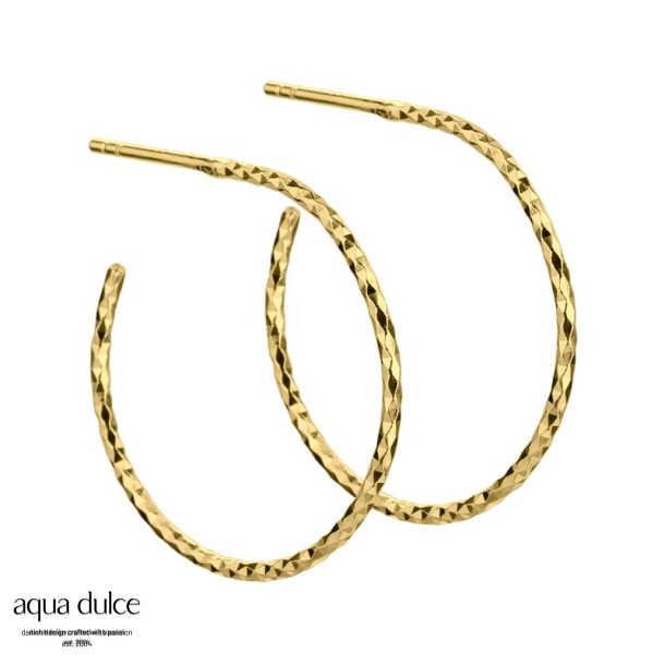 DIAMOND CUT HOOP 25 MM. | GOLDEN