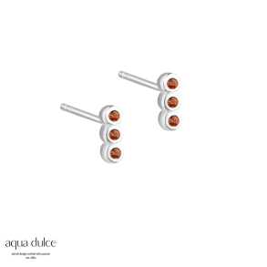 *PETITE ORANGE, �restikker i sterling s�lv med 3 sm� orange zirkonia.