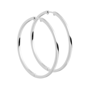 Margot - 35 mm. creoler i shiny sterling slv med click ls.