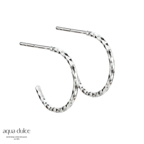 DIAMOND CUT HOOP 15 MM. | SILVER