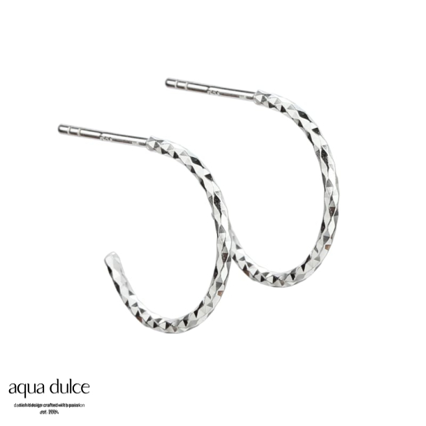 DIAMOND CUT HOOP 15 MM. | SILVER
