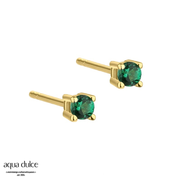 MINI KAYA GREEN EARSTUD | GOLDEN