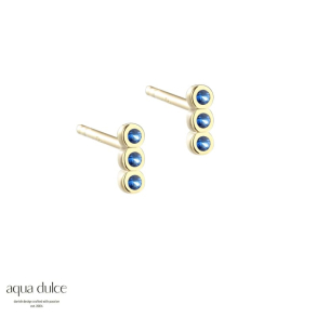 PETITE BLUE, restikker i forgyldt sterling slv med 3 sm bl zirkonia.