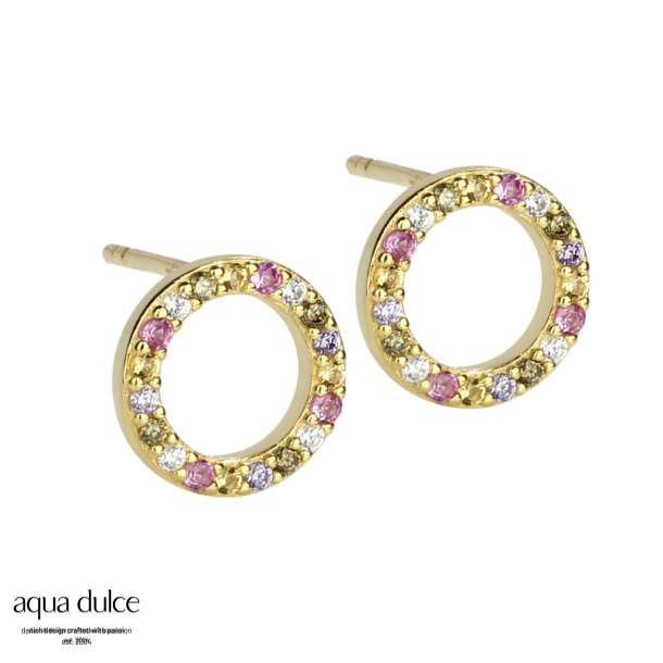 PASTEL CIRCLE EARSTUD | GOLDEN