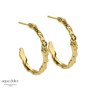 MILA HOOP, 25 mm. hoops i forgyldt sterling slv med ruflet overflade.