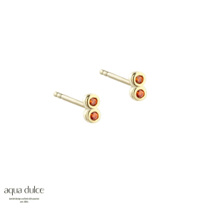 *TINY ORANGE, �restikker i forgyldt sterling s�lv med 2 sm� orange zirkonia.