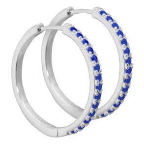 BLUE DARLING 25 MM HOOPS | SILVER