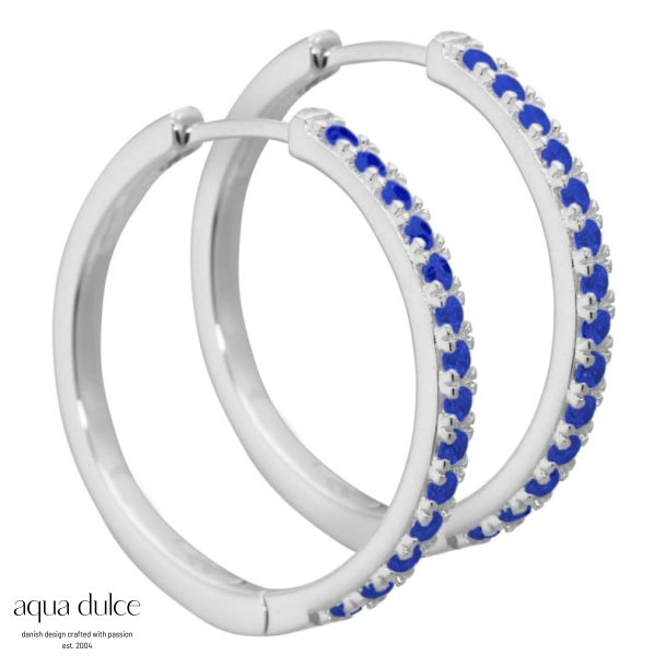 BLUE DARLING 25 MM HOOPS | SILVER