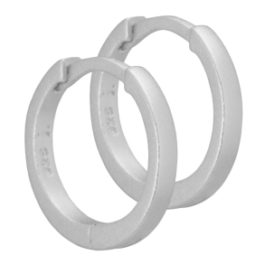 Martine,13 mm. creoler i sandblst sterling slv med klikls