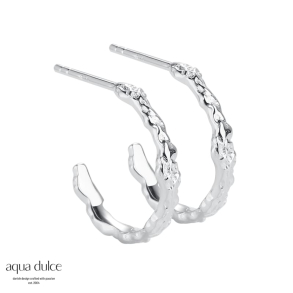 MILA HOOP, 15 mm. hoops i sterling slv med ruflet overflade.