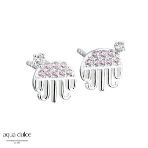 JELLY, restikker i sterling slv med lille rosa vandmand.