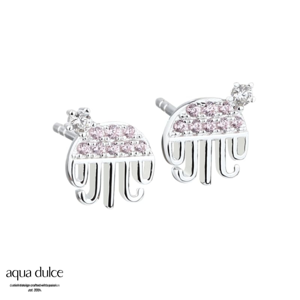 JELLY, restikker i sterling slv med lille rosa vandmand.