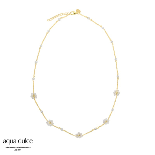 DAISY PEARL NECKLACE | GOLDEN