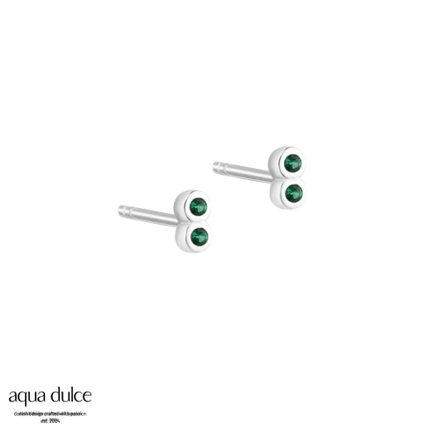 TINY GREEN EARSTUD | SILVER